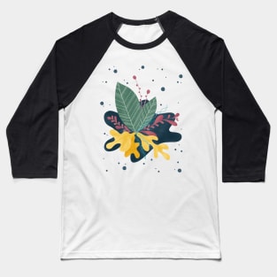 Floral Illustration Baseball T-Shirt